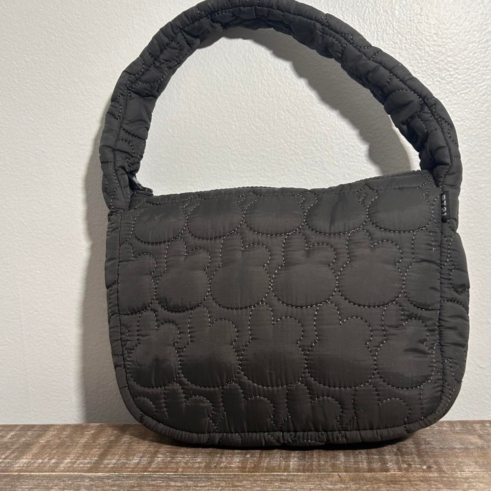 KPOP BTS BT21 Quilted Hobo Hopper Bag Cooky Black Official 2022 Winter Bunny
